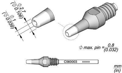 C560003 JBC Soldering tips, desoldering tips and hot air nozzles Image 1