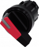 Toggle switch, illuminable, latching, waistband round, red, front ring black, 90°, trigger position 0 + 1, mounting Ø 22.3 mm, 3SU1002-2CF20-0AA0