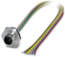 Sensor actuator cable, M12-flange plug, straight to open end, 8 pole, 0.5 m, 2 A, 1452107