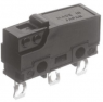 Subminiature snap-action switch, On-On, solder connection, long hinge lever, 0.44 N, 0.1 A/125 VAC, 30 VDC, IP40