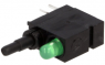 Pushbutton, 1 pole, black, illuminated  (green), 0.5 A/60 V, IP50, 1845.6038