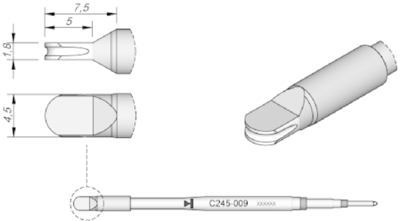 C245009 JBC Soldering tips, desoldering tips and hot air nozzles