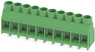 PCB terminal, 10 pole, pitch 6.35 mm, AWG 24-10, 32 A, screw connection, green, 1713888