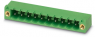 Pin header, 3 pole, pitch 5.08 mm, angled, green, 1795679