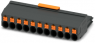 Socket header, 11 pole, pitch 6.35 mm, straight, black/orange, 1233129