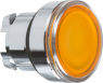 Pushbutton, illuminable, groping, waistband round, orange, front ring silver, mounting Ø 22 mm, ZB4BA58