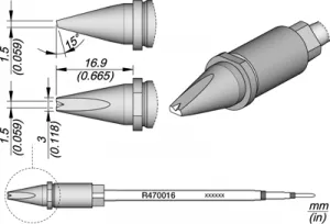 R470016 JBC Soldering tips, desoldering tips and hot air nozzles