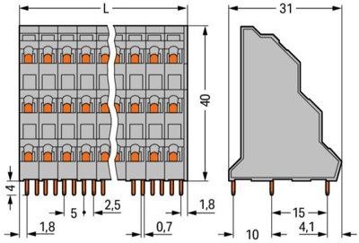 737-204 WAGO PCB Terminal Blocks Image 2