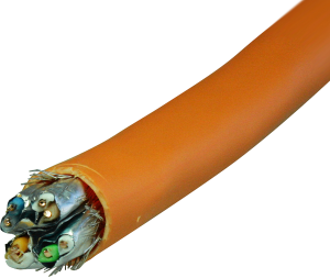 FRNC ethernet cable, Cat 7, 8-wire, AWG 23, orange, SLAN 1000 STP-C 4 PR AWG 23/1