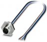 Sensor actuator cable, M12-flange plug, straight to open end, 5 pole, 0.5 m, 4 A, 1452068
