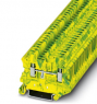 Through terminal block, screw connection, 0.14-4.0 mm², 2 pole, 400 A, 8 kV, yellow/green, 3064124