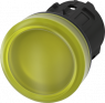 Indicator light, 22 mm, round, plastic, yellow, lens, smooth