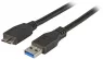 USB 3.0 connection line, USB plug type A to micro USB plug type B, 1 m, black