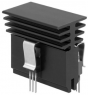 Extruded heatsink, 50 x 29.4 x 45 mm, 6.9 to 2.9 K/W, black anodized