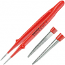 Precision tweezers, insulated, spring steel, 150 mm, 92 27 62