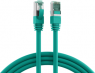 Patch cable, RJ45 plug, straight to RJ45 plug, straight, Cat 6A, S/FTP, LSZH, 0.5 m, green