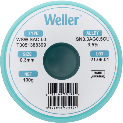 WSW SAC L0 0,3MM 100G Weller Solder Wires Image 3