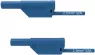 Measuring lead with (4 mm plug, spring-loaded, straight) to (4 mm plug, spring-loaded, straight), 1.5 m, blue, PVC, 1.0 mm², CAT II, VSFK 8500 / 1 / 150 / BL