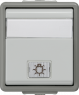 Surface mounted moist room control switch, gray, 250 V (AC), 10 A, IP44, 5TA4726