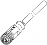 Sensor actuator cable, M12-cable socket, straight to open end, 4 pole, 0.4 m, PVC, green, 21349300405004