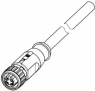 Sensor actuator cable, M12-cable socket, straight to open end, 4 pole, 0.5 m, PVC, green, 21349300405005