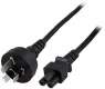 Device connection line, Australia, plug type I, straight on C5 jack, straight, black, 1.8 m