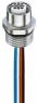 Socket, M12, 4 pole, solder connection, straight, 107976