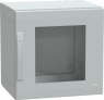 Control cabinet, (H x W x D) 500 x 500 x 420 mm, IP65, polyester, light gray, NSYPLA554TG