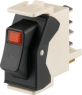 Rocker switch, red, 1 pole, On-Off, off switch, 7 A/250 VAC, IP40, illuminated