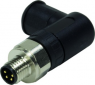 Angle plug, M8, 3 pole, screw connection, screw locking, angled, 21023593301
