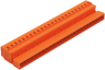 Pin header, 24 pole, pitch 5.08 mm, angled, orange, 231-654