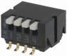 DIP switche, Off-On, 4 pole, angled, 100 mA/6 VDC, CHP-041B