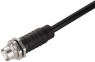 Sensor actuator cable, M12-cable socket, straight to open end, 4 pole, 7.3 m, black, 4 A, 1380630000