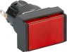 Signal light, illuminable, waistband rectangular, red, front ring black, mounting Ø 16 mm, XB6EDV4BP