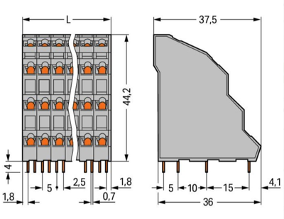 738-203 WAGO PCB Terminal Blocks Image 2