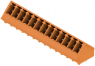 Pin header, 13 pole, pitch 3.81 mm, angled, orange, 1975970000