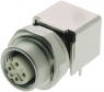 Socket, 4 pole, solder cup, screw locking, angled, 21033814411