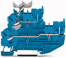 1-wire/1-pin double level terminal, spring-clamp connection, 0.25-4.0 mm², 2 pole, 20 A, 6 kV, blue, 2022-2234/999-953