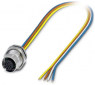 Sensor actuator cable, M12-cable plug, straight to open end, 4 pole, 0.5 m, TPE, 4 A, 1551529