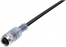 Sensor actuator cable, M12-cable socket, straight to open end, 3 pole, 2 m, PUR, black, 4 A, 77 3630 0000 50003-0200