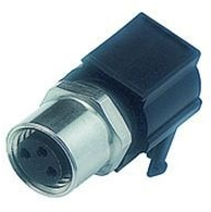 Panel socket, M8, 3 pole, THR, screw locking, straight, 99 3412 282 03