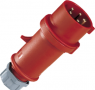 CEE plug, 5 pole, 16 A/400 V, red, 6 h, IP44, 33