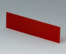 Front/rear panel 23,6x81,9 mm, red/transparent, Acrylic glass, A9108113