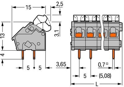 256-848 WAGO PCB Terminal Blocks Image 2