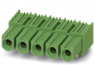 Socket header, 5 pole, pitch 10.16 mm, angled, green, 1969564