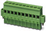 Socket header, 2 pole, pitch 5.08 mm, straight, green, 1835096