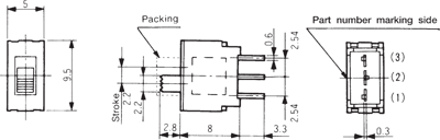 ASE1D-2M-10-Z Nidec Copal Slide Switches and Coding Switches Image 2