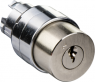 Key switch, unlit, latching, waistband round, 2 x 90°, trigger position 0 + 1, mounting Ø 22 mm, ZB4BG2E2