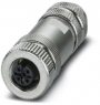 Socket, M12, 5 pole, screw connection, screw locking, straight, 1694305
