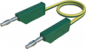 Measuring lead with (4 mm plug, spring-loaded, straight) to (4 mm plug, spring-loaded, straight), 0.25 m, green/yellow, PVC, 2.5 mm², CAT O